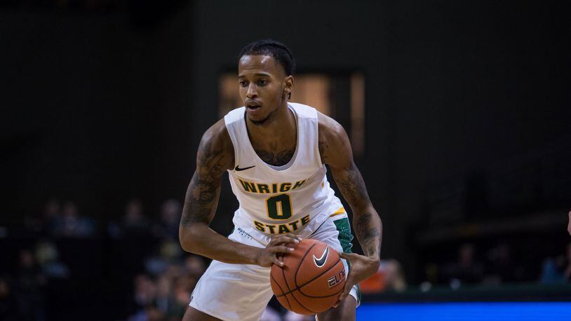 Jaylon Hall, shown earlier this season, scored a team-high 17 points and had seven rebounds Wednesday in Wright State’s win over Miami in the third-place game of the Gulf Coast Showcase in Estero, Fla. Joseph Craven/WSU Athletics